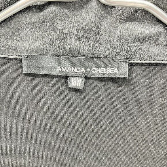 Amanda & Chelsea Jacket Woman Plus 18 W Gray Black Zip Front Tweed collared - Picture 7 of 11